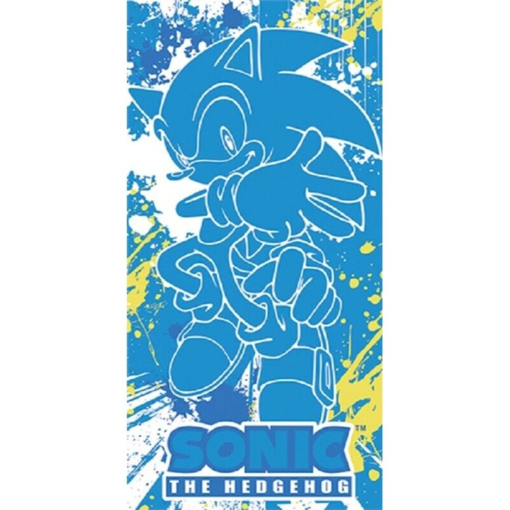 Sonic the Hedgehog Bath Beach Pool Gift Towel Sega Video Game New Spray 60x30